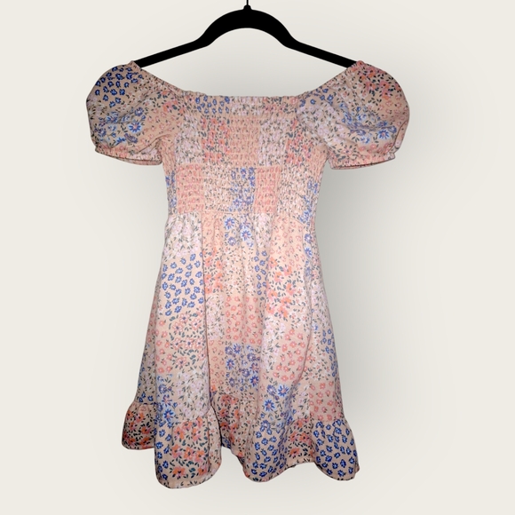 Off the shoulder peach dress size xs 4-5 little girls - Picture 2 of 3